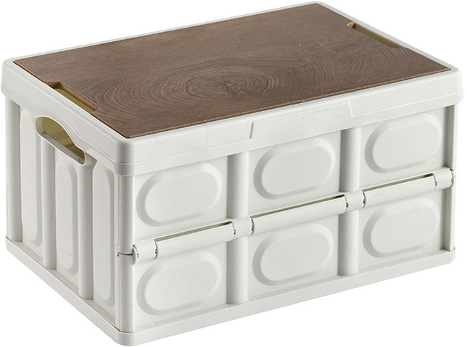 리빙박스 접이식 폴딩박스 플라스틱 펜트리 다용도 수납 정리함, 56L, 1개