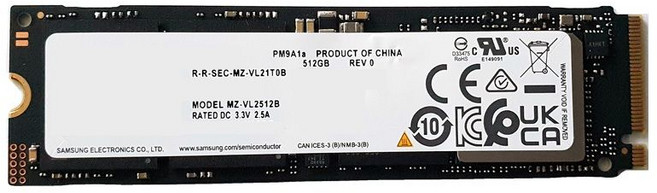 삼성전자 PM9A1a 512GB M.2 NVMe 벌크 /장착나사 포함 NT