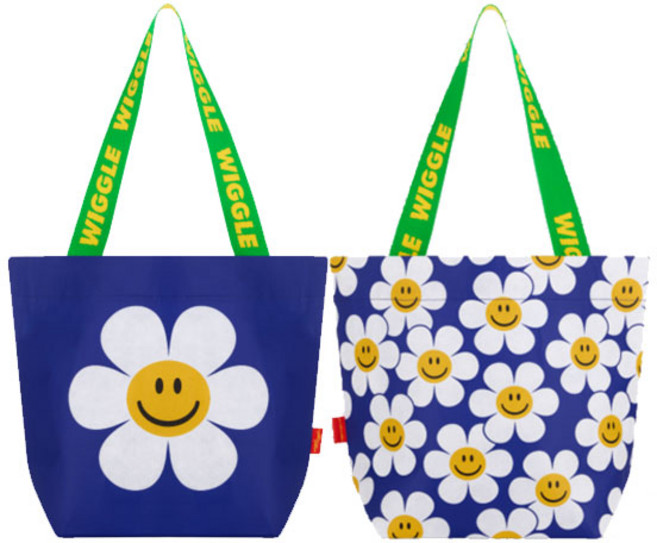 위글위글 쇼퍼백 블루스마일위러브 리유저블 쇼핑백 장바구니 S
