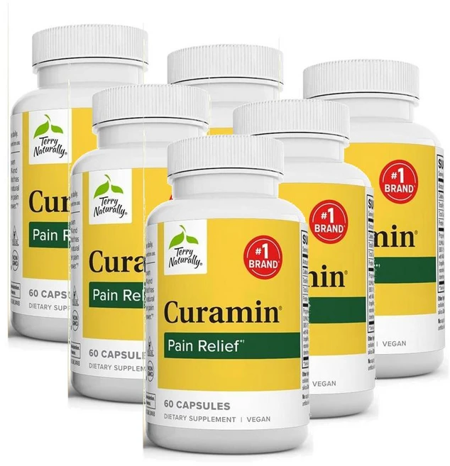 테리 내추럴리 큐라민 페인 릴리프 커큐민 보스웰리아 캡슐 Terry Naturally Curamin Pain Relief, 6개, 60정 - 쿠팡