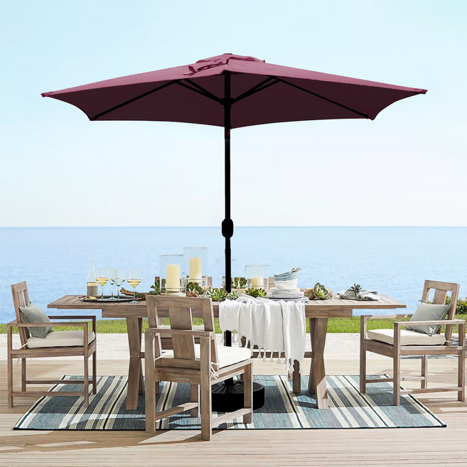 대형 파라솔 정원 야외 가든 파출소 자외선 차단 우산 270cm, 레드