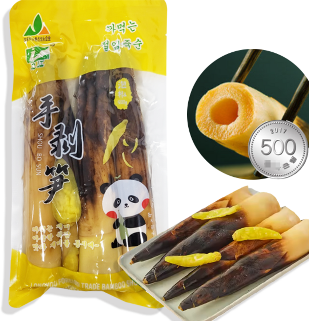 홍홍 중국식품 벗겨먹는 껍질죽순 까먹는 절임죽순 절임고추맛 산고추맛 중국죽순 양장피 팔보채 유피죽순, 500g, 1개