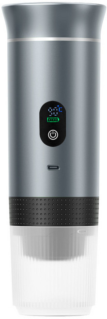 新品充電美意式濃縮膠囊咖啡機戶外便攜式可加熱咖啡機萃取三合一, 1個, 金屬銀Pro2.0:20bar升級數顯