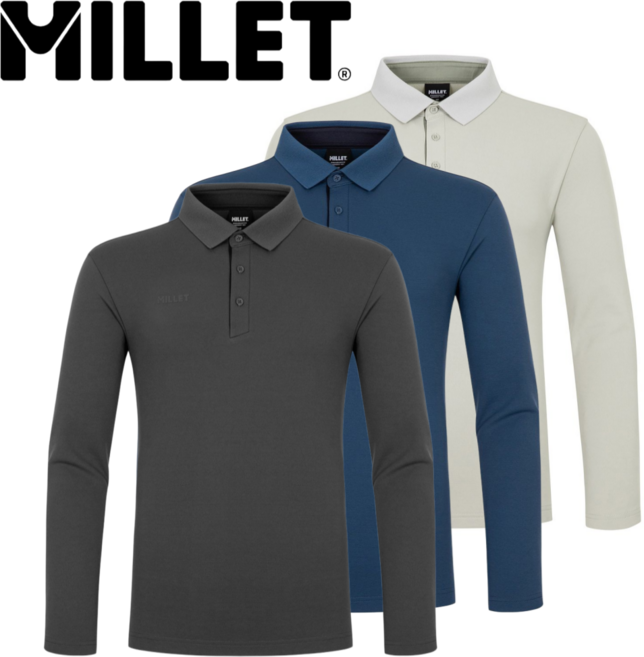 매장발송 밀레 남성 티셔츠 봄가을 긴팔 카라티 간절기 기모 등산 캠핑 낚시