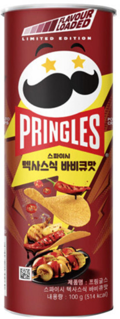 프링글스 스파이시 텍사스식 바비큐맛, 100g, 1개