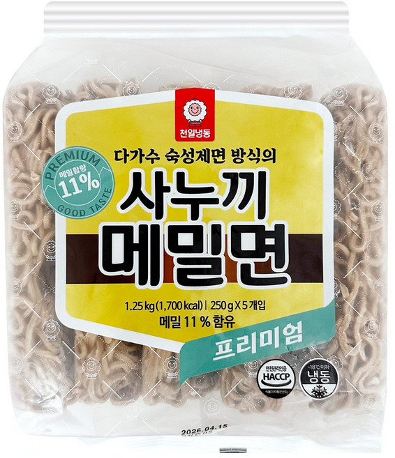 천일식품 프리미엄 사누끼 냉동메밀면 1.25kg(250gx5개), 천일식품 프리미엄 사누끼 냉동메밀면 1.25kg(250, 1.25kg, 1세트