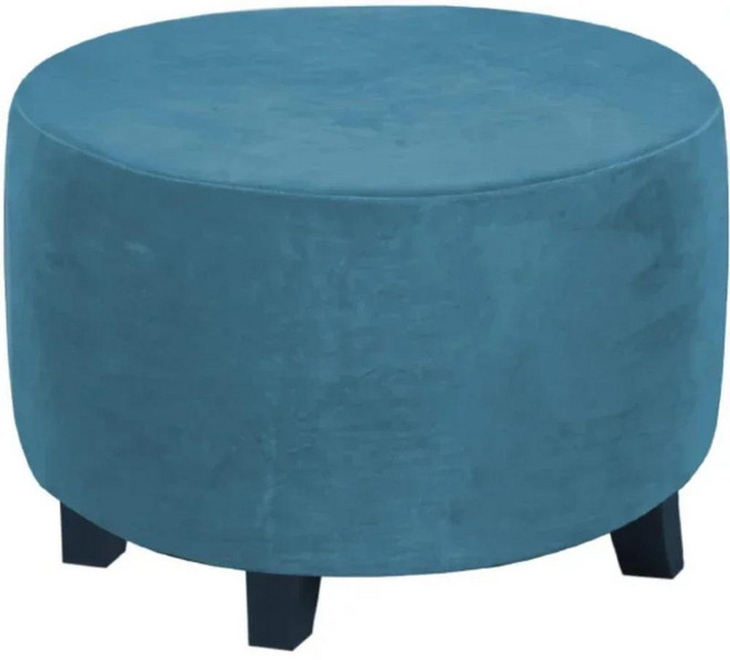 벨벳 원형 오토만 스툴 커버 올인클루시브 스트레치 발받침 케이스 탈부착 의자 시트 슬립커버 거실용, 색상: 7. A7 / 사양: B. M, 1개