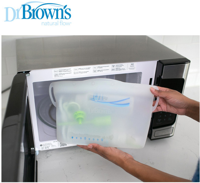 닥터브라운 전자렌지용 100% 실리콘 스팀백 소독백(무제한 사용가능)