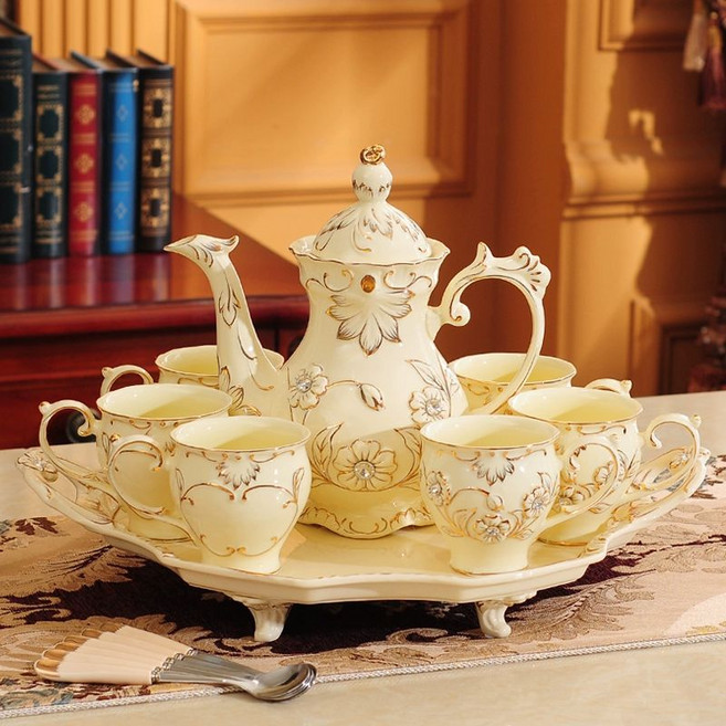 세라믹 유럽풍 컵 티스푼 대용량 접시 귀여운 에이스, 매화, 1개