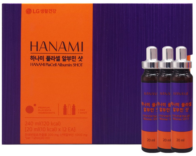 생활정원 하나미 플라셀 알부민 샷 12일분, 1박스, 20ml