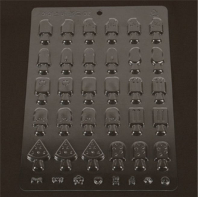 초콜릿몰드 BS-13 /아이스바몰드2(초코송이용) / 전체: 185 x 275mm 1칸:25 x 40mm / 초콜릿만들기 / 플라스틱 초콜릿몰드, 1개