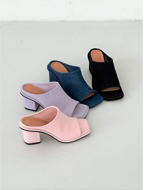 데님 미들뮬샌들7cm-4컬러