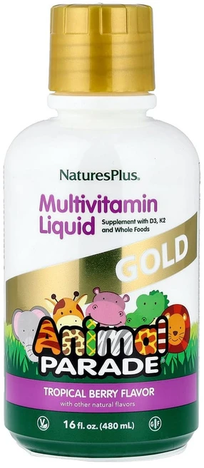 네이쳐스플러스 Animal Parade 골드 종합비타민 리퀴드 트로피컬 베리 473.18ml, 1개 - 쿠팡