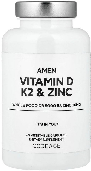 코드에이지 Amen 비타민D K2 및 아연 베지 캡슐 60정, 1개