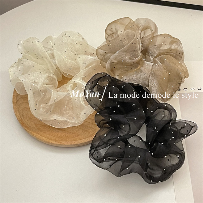 별빛 쉬폰 스크런치 3p세트 곱창밴드 헤어슈슈 여성머리끈