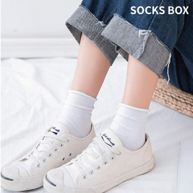 삭스박스 여성 국산 무압박 무지 돌돌이 양말 발목 조임없는 편안한 양말