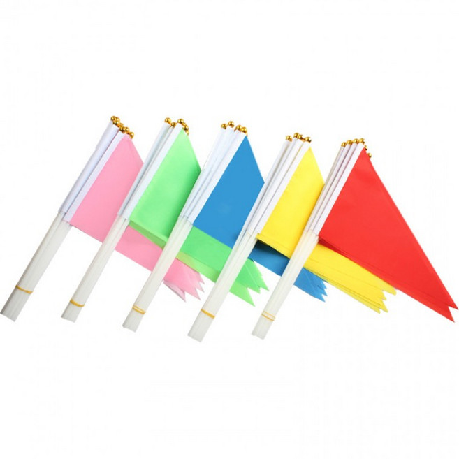 컬러 삼각깃발 100개입 미니 응원 무지 게임, 혼색100개입, 1개