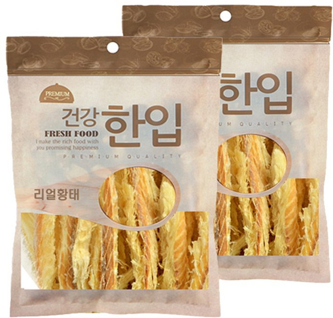 수제명가 애견용 셰프시리즈 건강 한입 간식, 리얼황태, 50g, 2개