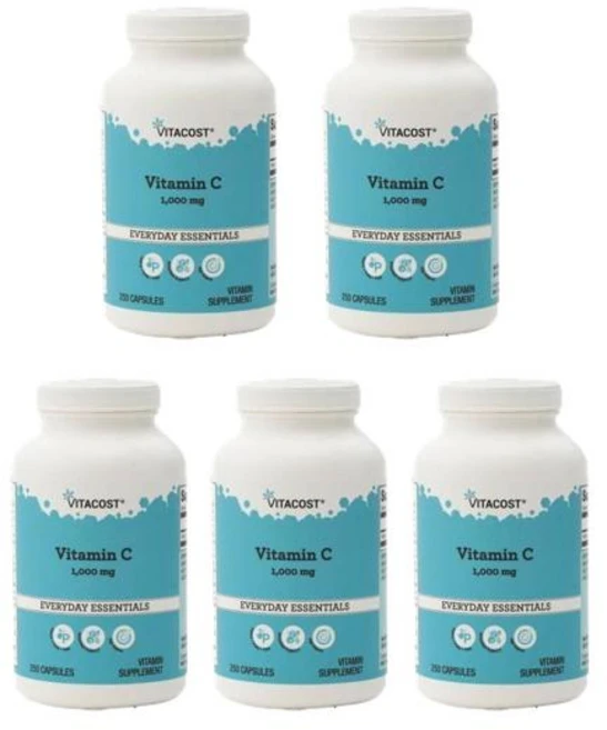 비타코스트 비타민C 1000mg Vitacost Vitamin C, 5개, 250정 - 쿠팡