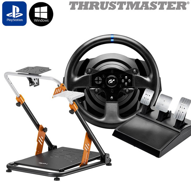 트러스트마스터 T300RS GT 레이싱휠 3패달포함 + PXN A11 접이식 레이싱 스텐드 거치대 PO, 1개, T300RS + A11