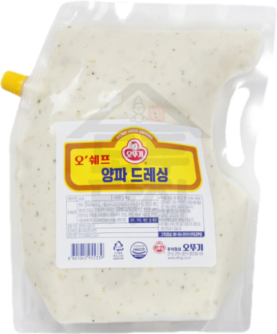 오뚜기 오쉐프 양파드레싱 2kg 연어 소스 대용량 업소용, 5개