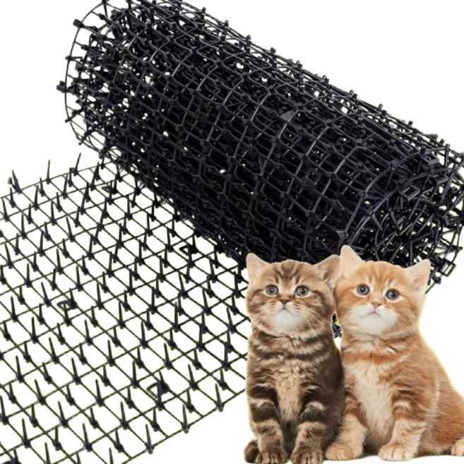 고양이 방지 스파이크 매트 길고양이 퇴치 가구 침입 배변 오염 방지 재단형 매트, 1개, 블랙