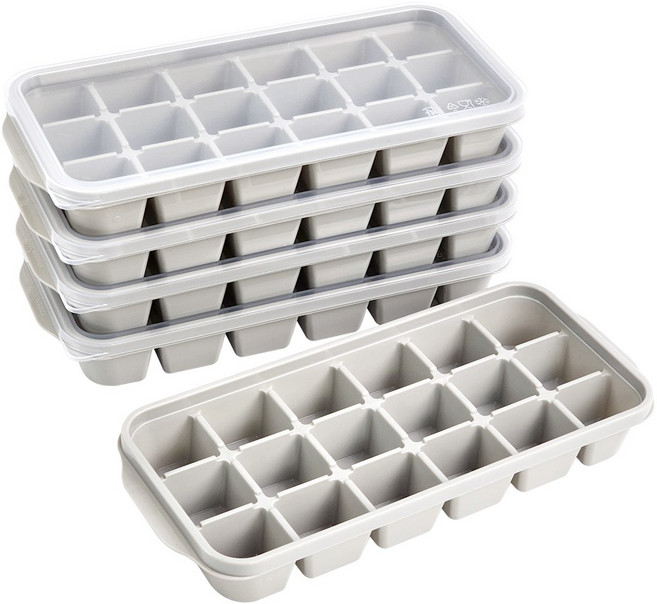 자이티 얼음쏘옥 얼음 트레이 얼음틀 뚜껑포함 18구 5p, 그레이