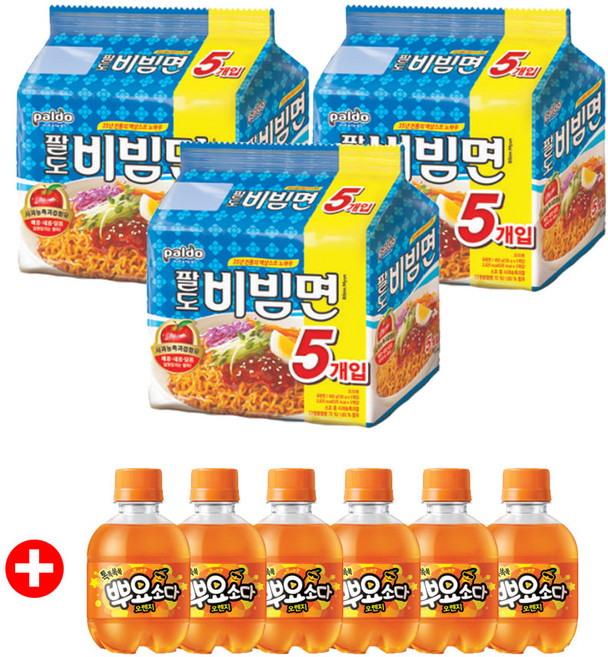 팔도 틈새라면 왕뚜껑봉지면 빨계떡 비빔면 남자라면 짜장면 매운김치봉지면 + 뿌요소다 6개 증정 (옵션명으로 발송), 15개