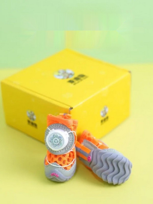 포펫리빙 방수 강아지 신발 미끄럼방지 부드러운 밑창 겨울 산책용 부츠 양말 애완견 패션, 4개, 4개 세트 큰눈 그린 회전버클