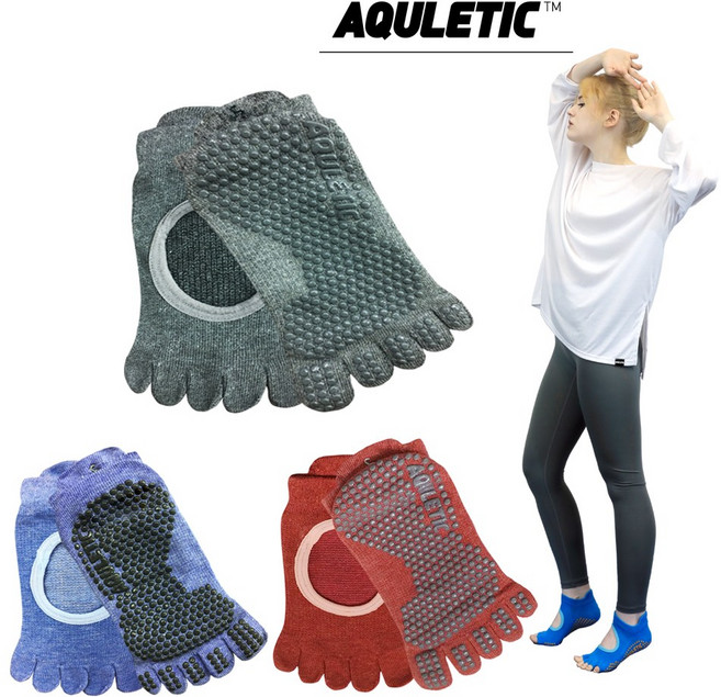 아큘레틱 샬럿 발가락 필라테스 양말 토삭스 논슬립 요가양말 미끄럼방지 3종 세트