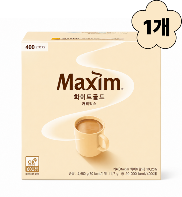 맥심화이트골드 커피믹스, 11.7g, 1개입, 400개