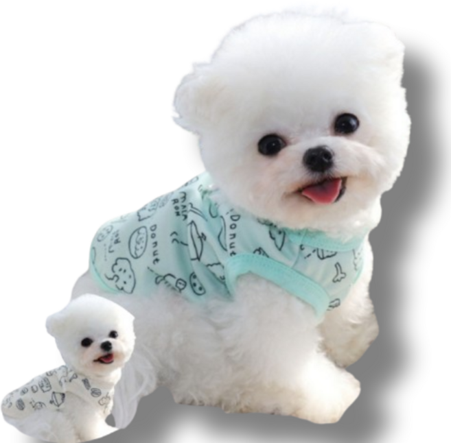 뚭니몰 강아지 티셔츠 나시 하네스 연결고리 포켓 티셔츠, 퓨어아이보리, 1개