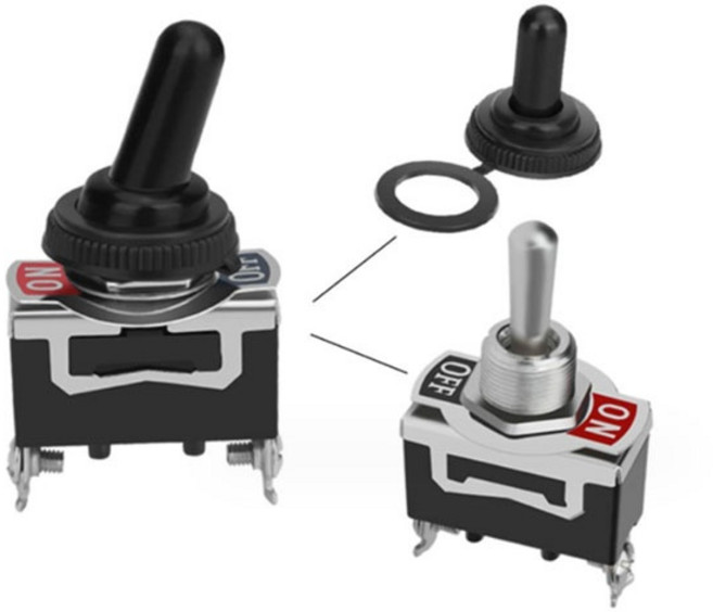 [티테크놀로지] 방수캡 토글 스위치 ON-OFF 2단스위치 15A 12mm [T-TS15A2P], 1개
