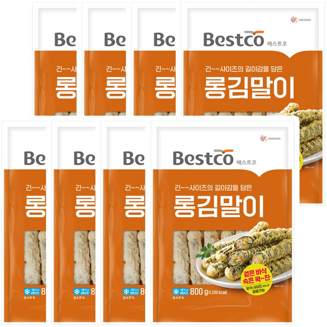 대상 베스트코 롱김말이 튀김, 8개, 800g