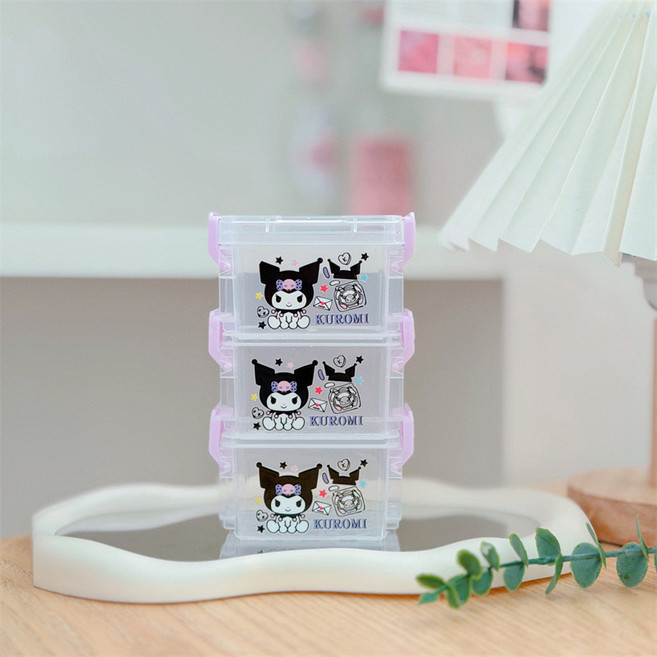 문구보따리 산리오 미니 수납함 악세사리 정리함 3단 미니 정리함, 1_쿠로미, 1개