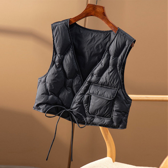 Bersdnor 2023New 여성조끼 숏패딩 경량패딩 루즈핏