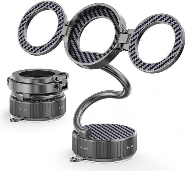 초강력 흡착 차량용 마그네틱 핸드폰 거치대 견고 흡착 떨림 없음, 블랙, 1개