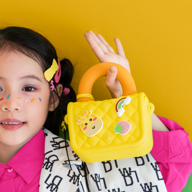키즈 크로스백 어린이 실리콘 가방 아동 핸드백 숄더백