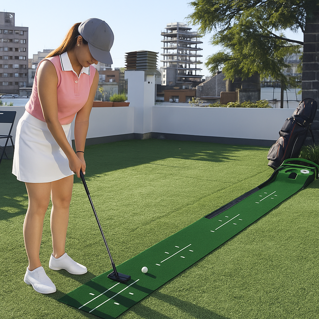 실내전용 자동리턴 퍼팅연습기 골프매트, 그린