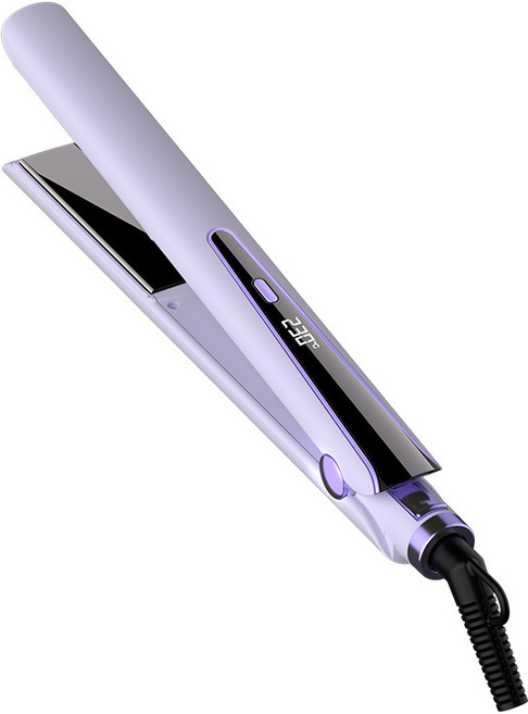 세라믹 판 고데기 음이온 디지털 수치 표시 5단 온도 조절 J10, 자주색