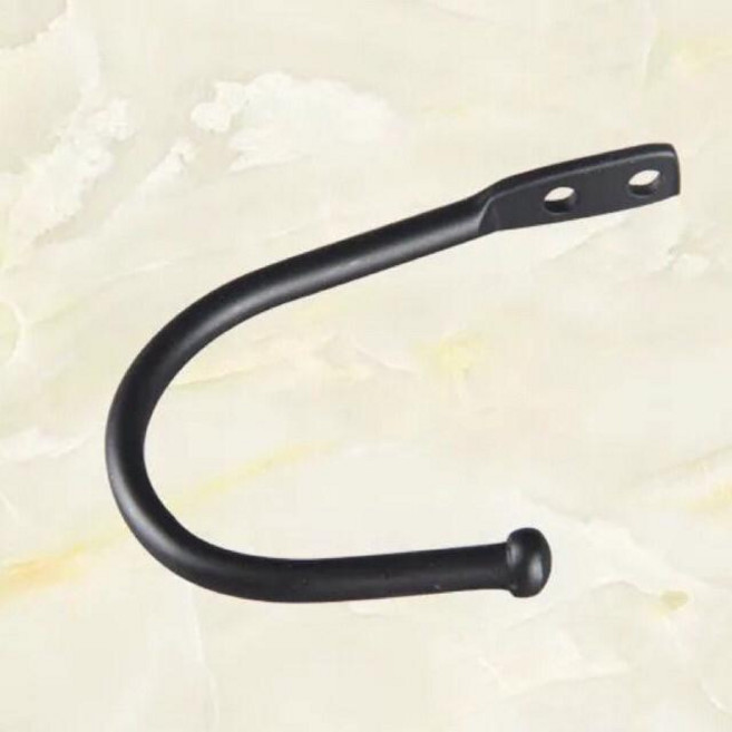 雙孔鐵鉤 衣帽鉤 工具鉤 萬用鉤, 黑色, 1個