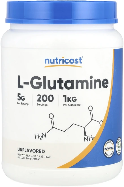 Nutricost L-글루타민 무맛 1kg(2.2lb), 1kg, 1개 - 쿠팡