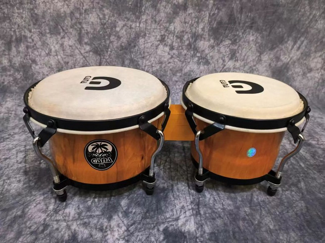 가나 봉고 드럼 양가죽 아프리카 아크릴 타악기, 7인치9인치 진한 나무색, 1개