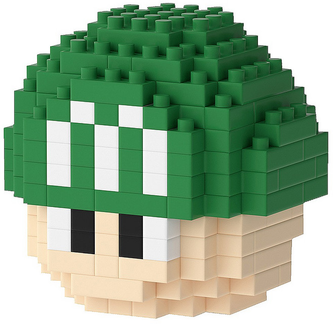 [알꿀밤-나노블럭-수리공] MS알 녹색 버섯, 1개