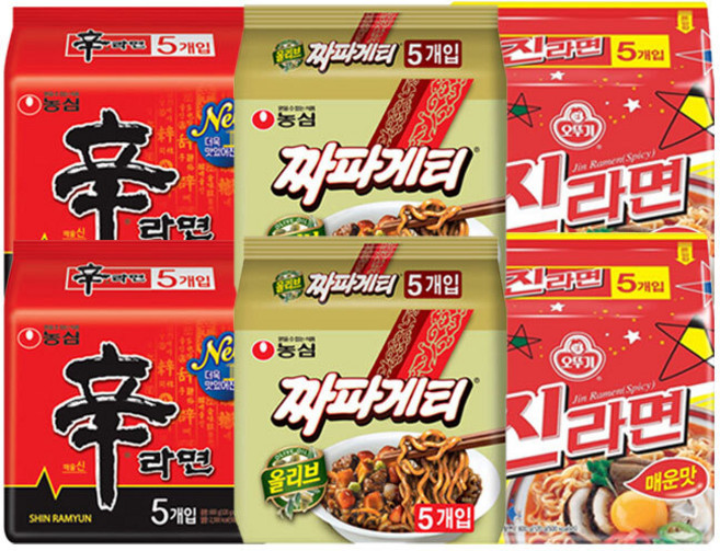 봉지라면 혼합 30 (신라면10+짜파게티10+진라면매운맛10), 단일속성, 30개