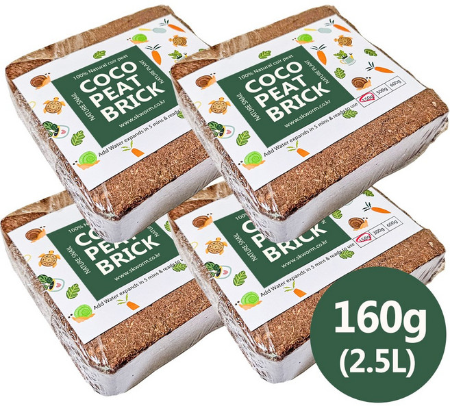 세경팜 압축 코코피트 블럭 달팽이흙 달팽이키우기, 160g, 4개