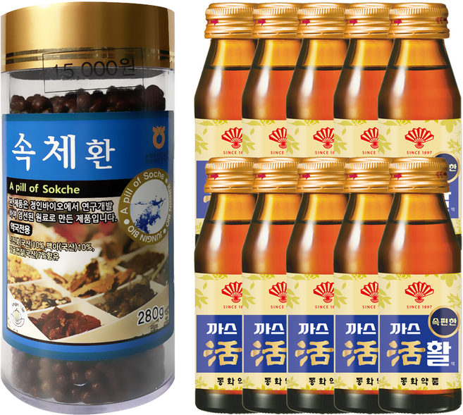 속체환 280g 동화약품 부채표 까스활 소화제 75ml 열병 세트, 1