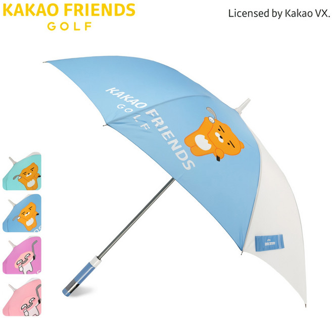 카카오프렌즈 70골프클럽 장우산 자외선차단 골프우산, 핑크_어피치, 1개