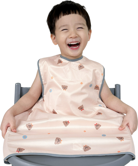 벨베이비 식탁일체형 방수 턱받이 나시 부분커버, (리뉴얼)곰돌이, 1개, 1개입