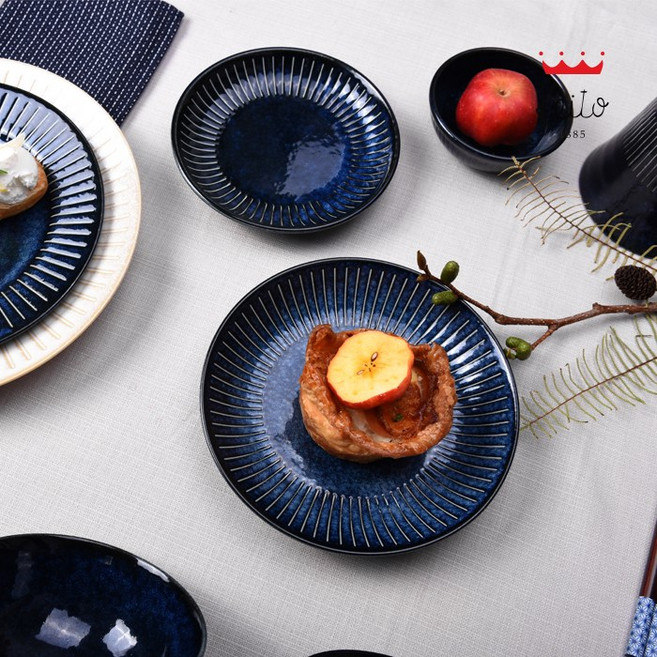 게이또 하나노 대찬기 16cm 블루 1P 반찬그릇 접시, 1개